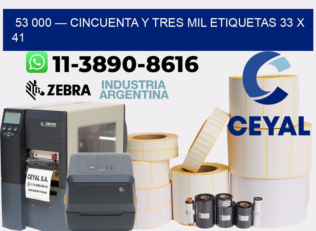 53 000 — cincuenta y tres mil etiquetas 33 x 41