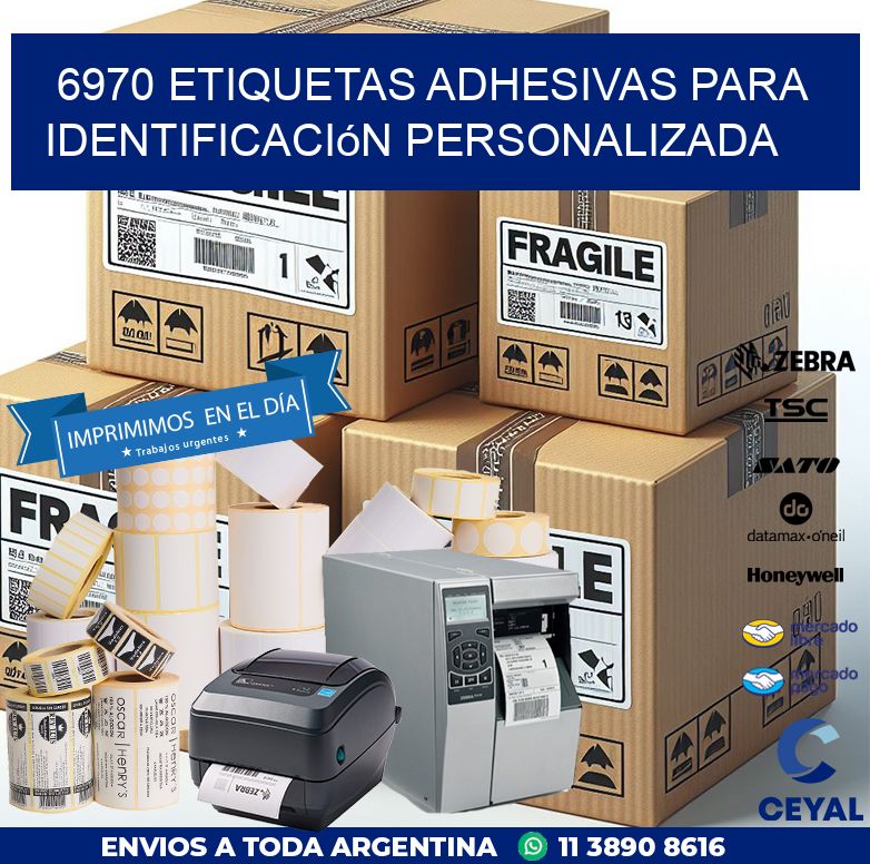 6970 Etiquetas adhesivas para identificación personalizada