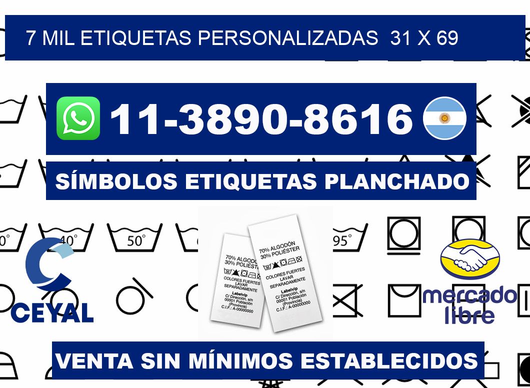 7 mil etiquetas personalizadas  31 x 69
