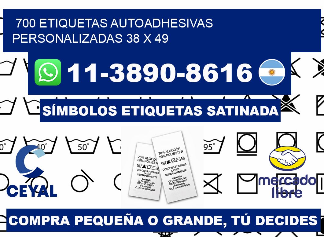 700 Etiquetas autoadhesivas personalizadas 38 x 49
