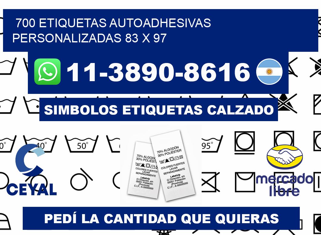 700 Etiquetas autoadhesivas personalizadas 83 x 97