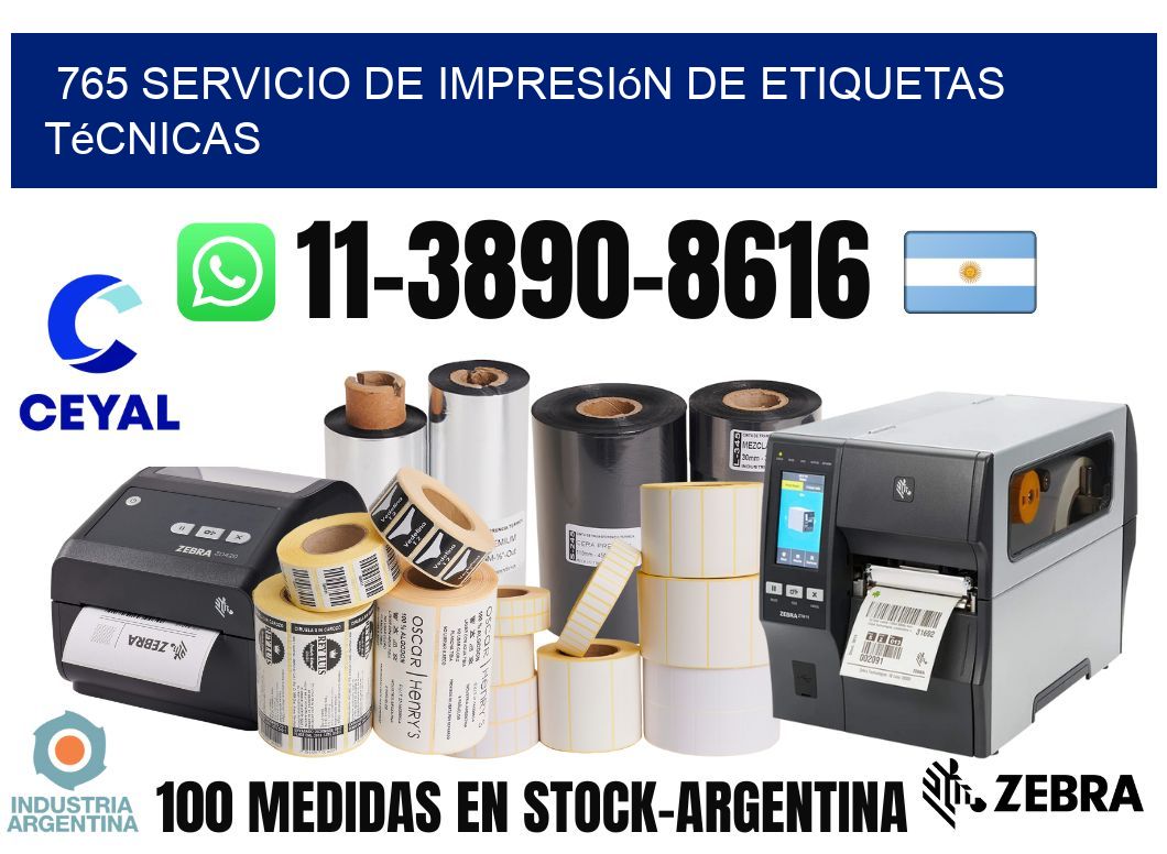 765 Servicio de impresión de etiquetas técnicas
