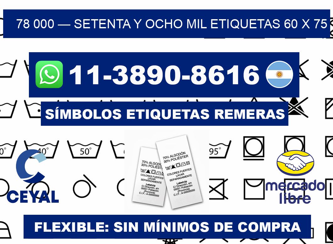 78 000 — setenta y ocho mil etiquetas 60 x 75