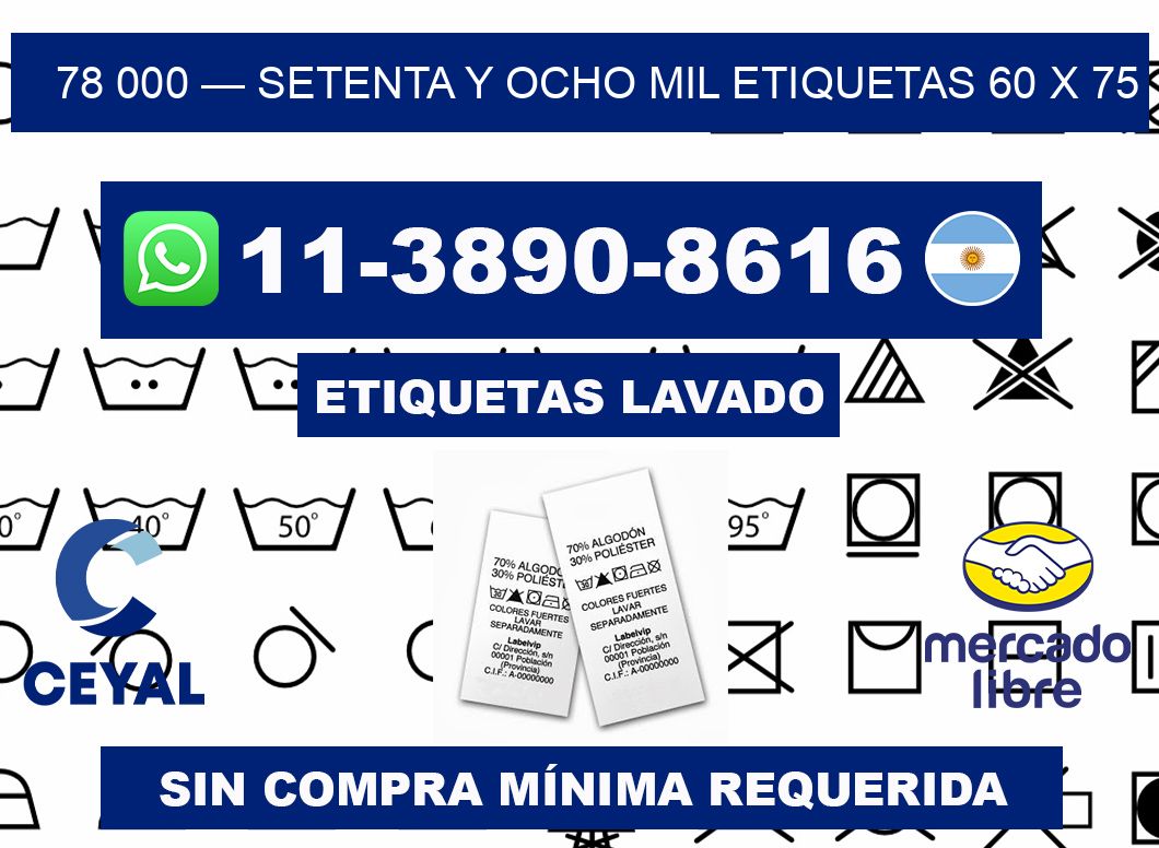 78 000 — setenta y ocho mil etiquetas 60 x 75