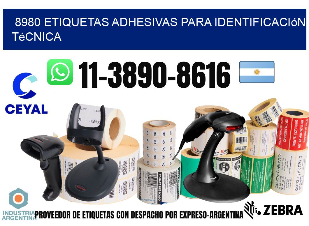 8980 Etiquetas adhesivas para identificación técnica