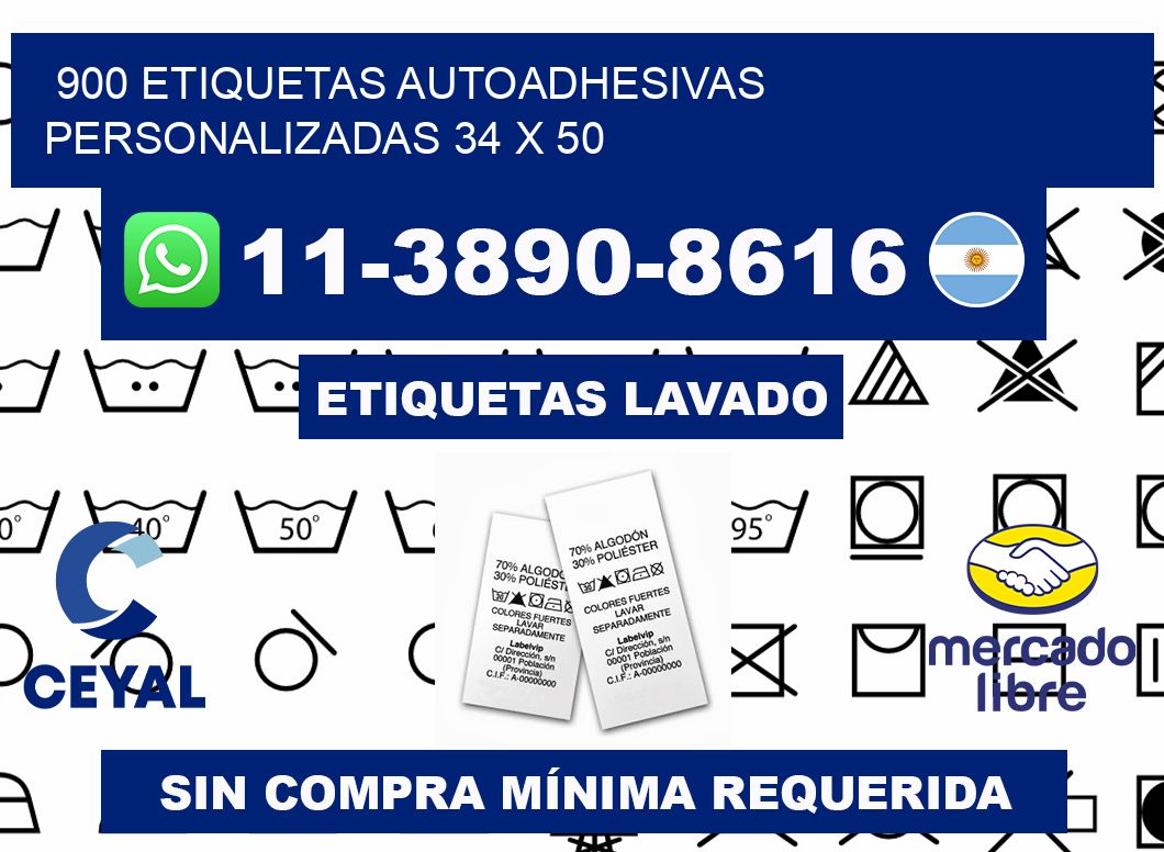 900 Etiquetas autoadhesivas personalizadas 34 x 50
