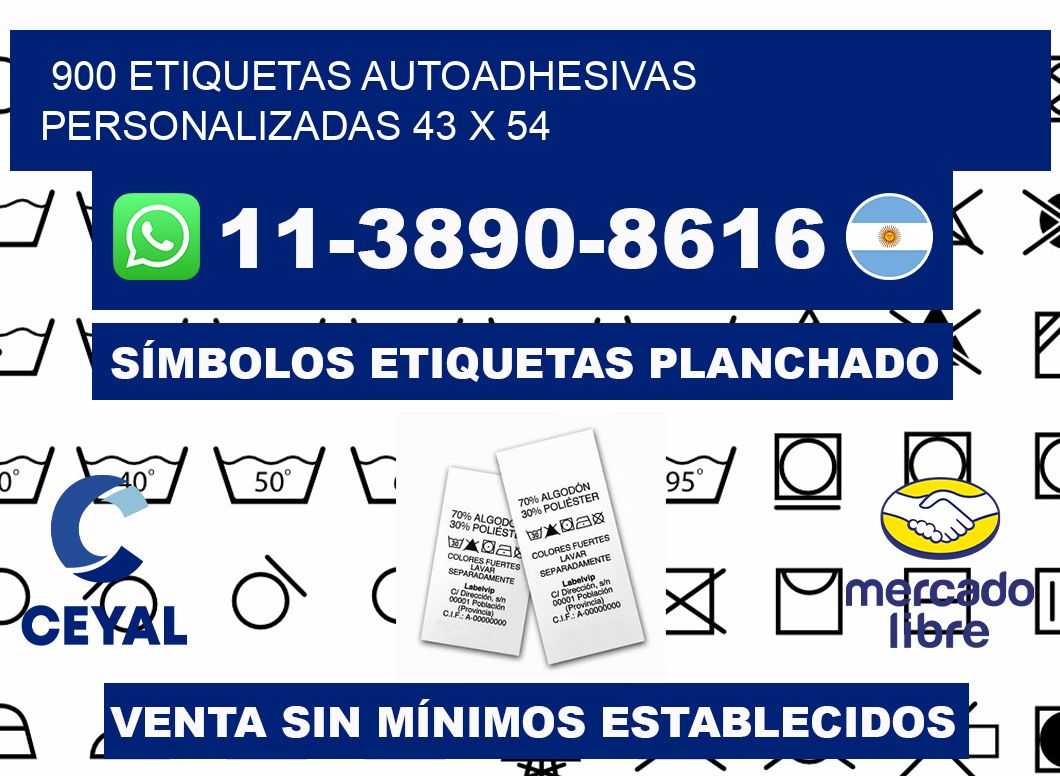 900 Etiquetas autoadhesivas personalizadas 43 x 54