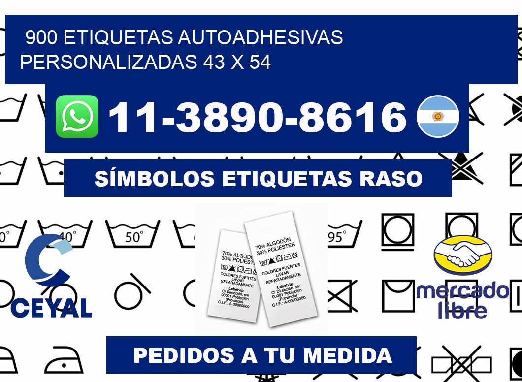 900 Etiquetas autoadhesivas personalizadas 43 x 54