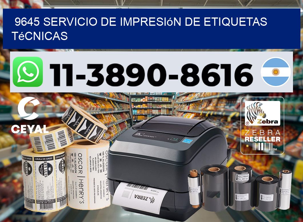 9645 Servicio de impresión de etiquetas técnicas
