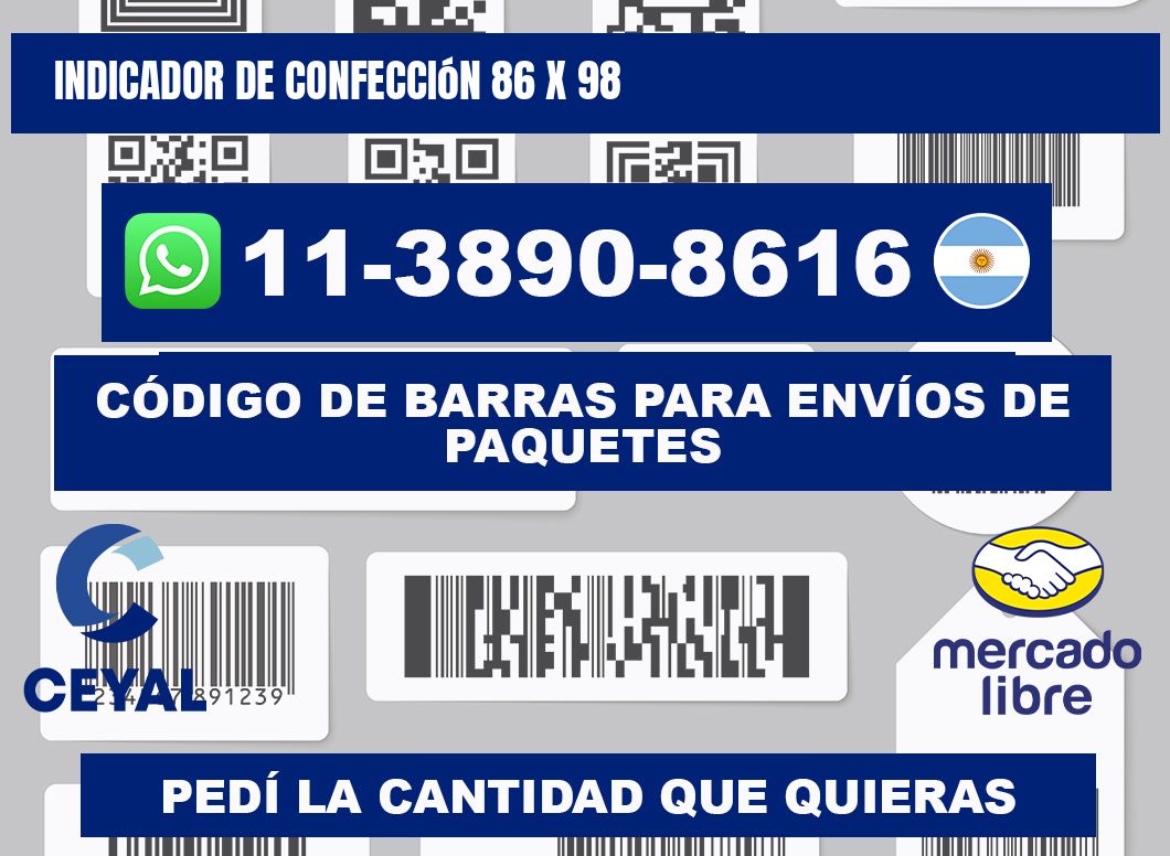 Indicador de confección 86 x 98