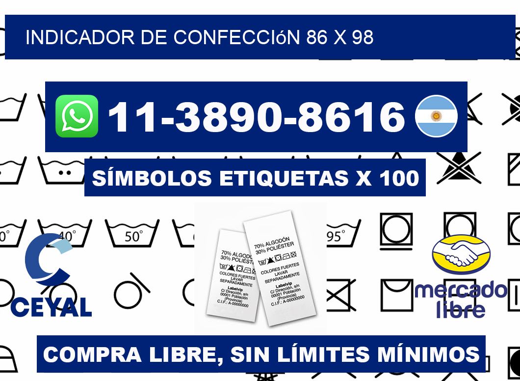 Indicador de confección 86 x 98