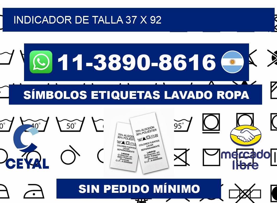 Indicador de talla 37 x 92