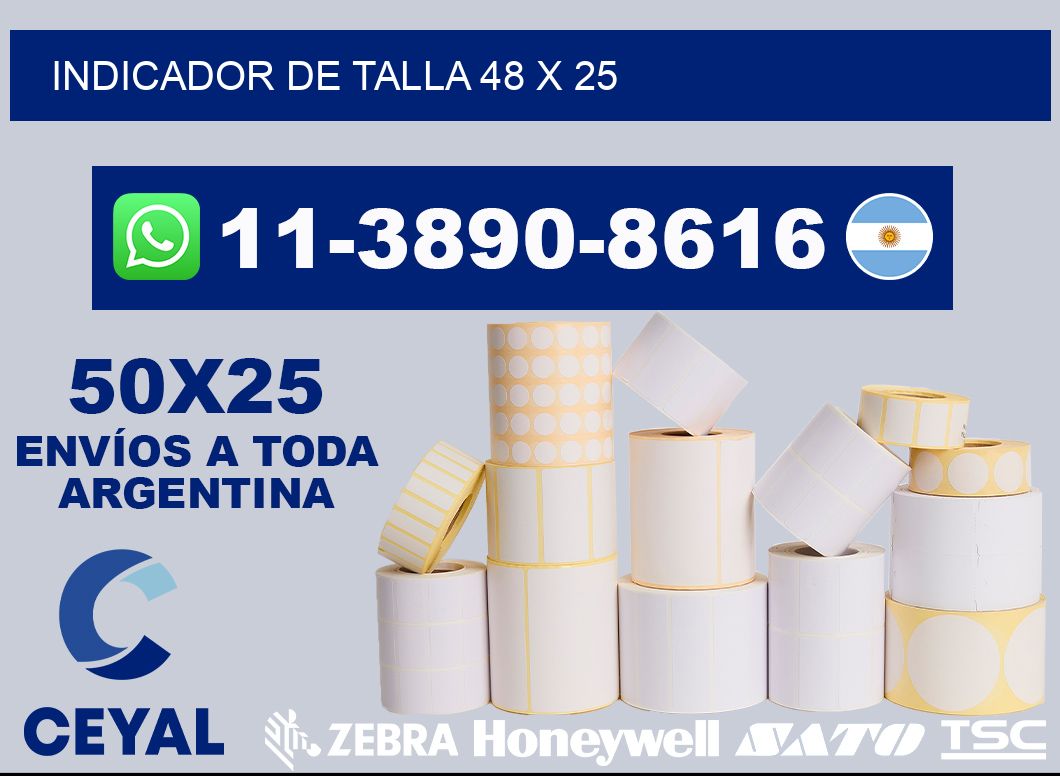 Indicador de talla 48 x 25