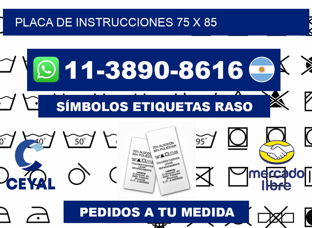 Placa de instrucciones 75 x 85