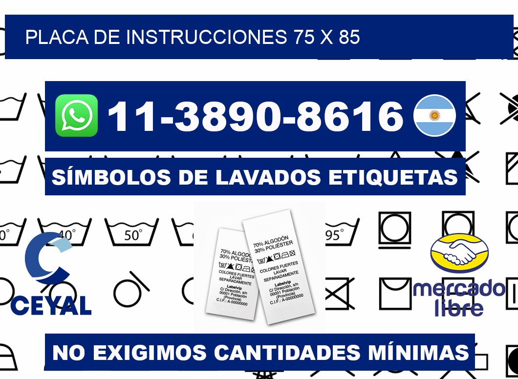 Placa de instrucciones 75 x 85