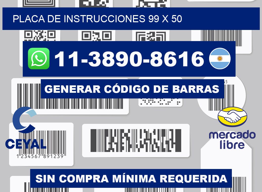 Placa de instrucciones 99 x 50