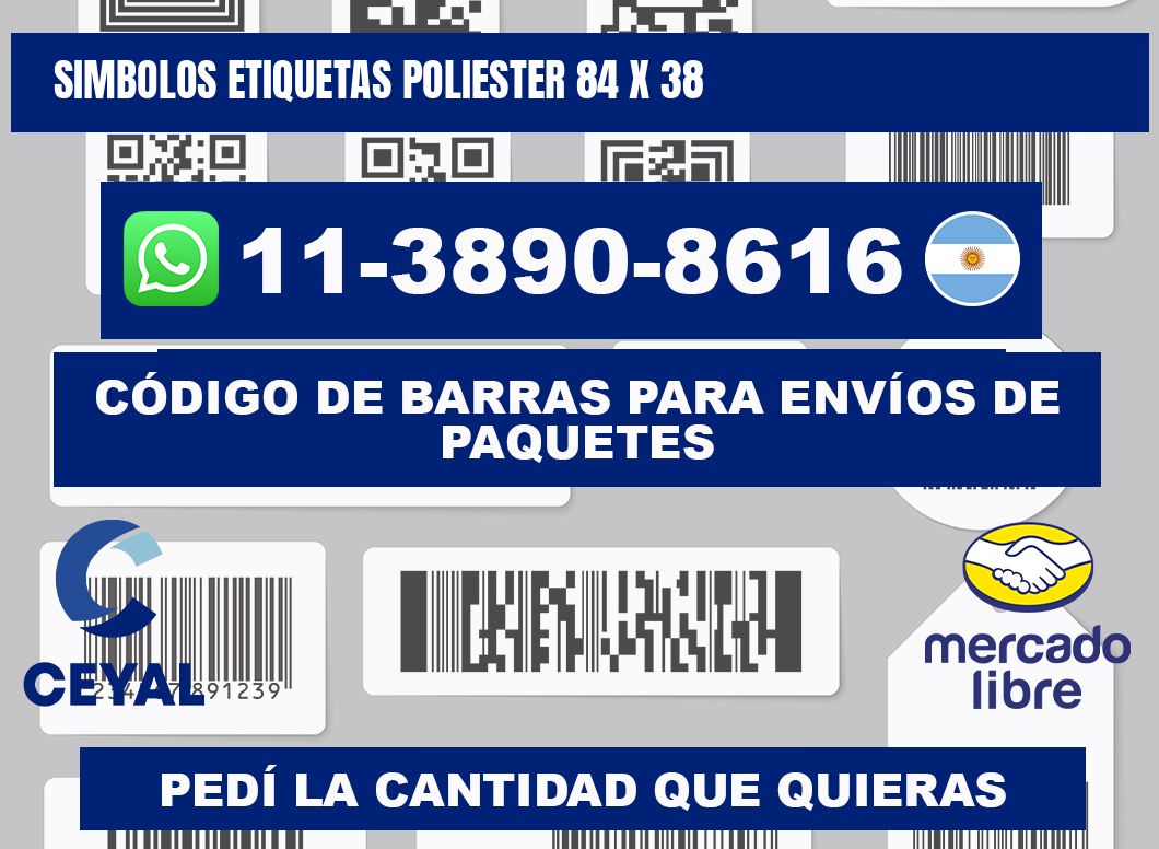 SIMBOLOS ETIQUETAS POLIESTER 84 x 38