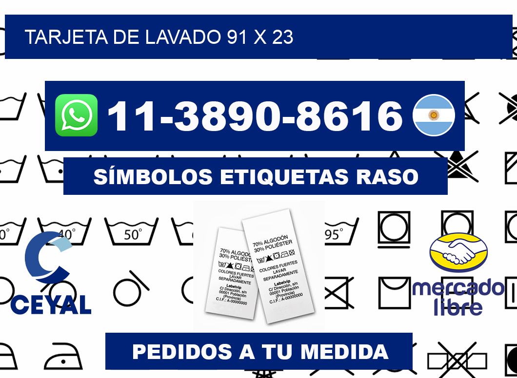 Tarjeta de lavado 91 x 23