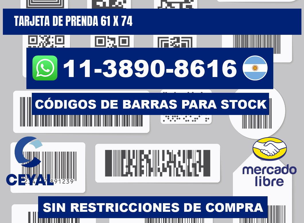 Tarjeta de prenda 61 x 74