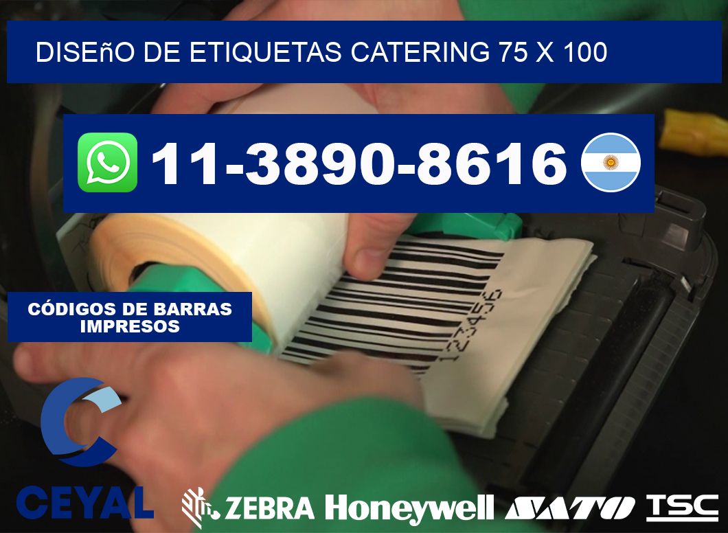 diseño de etiquetas catering 75 x 100