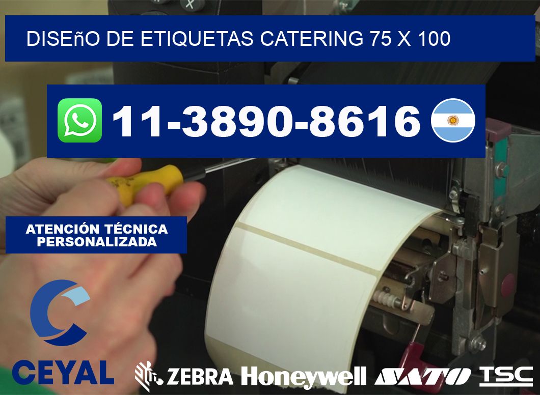 diseño de etiquetas catering 75 x 100