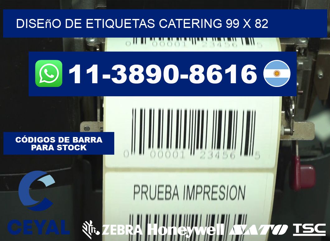 diseño de etiquetas catering 99 x 82
