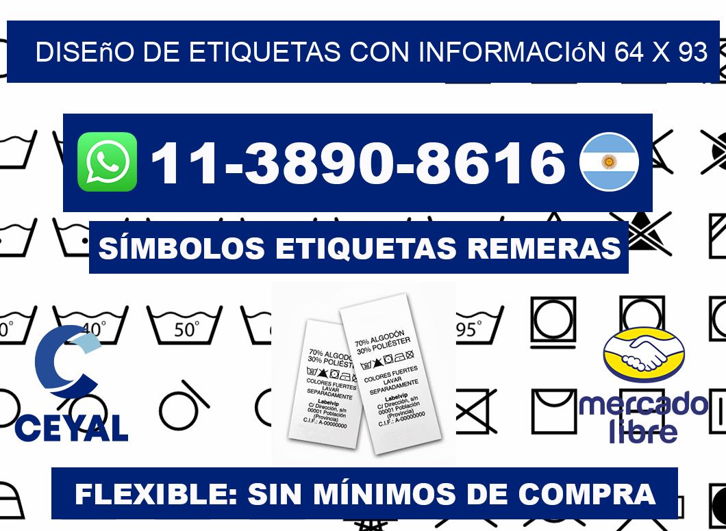 diseño de etiquetas con información 64 x 93