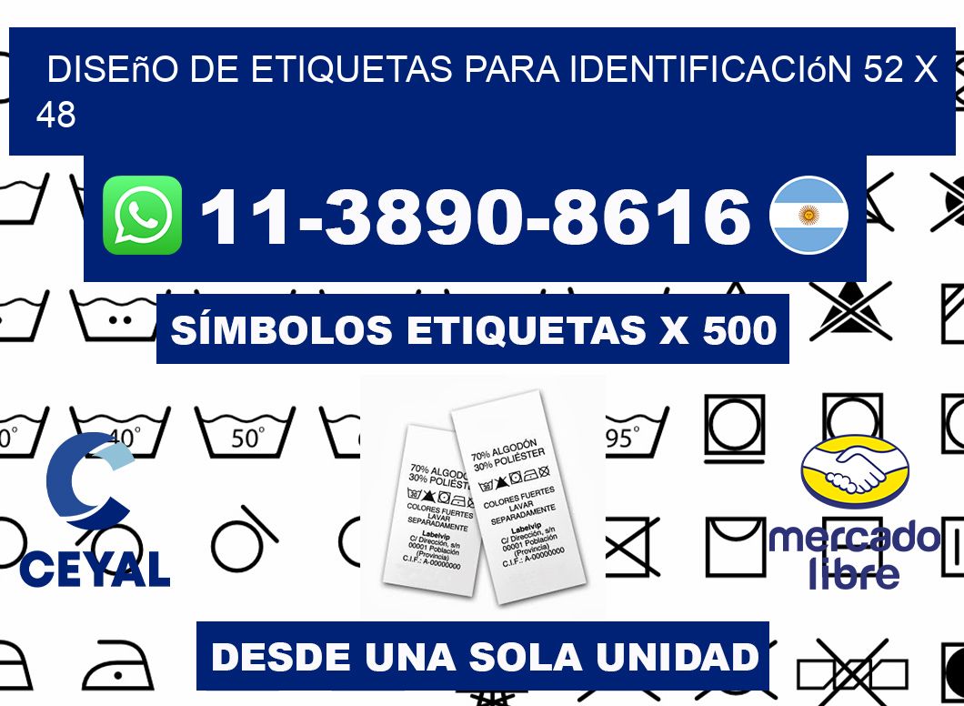 diseño de etiquetas para identificación 52 x 48