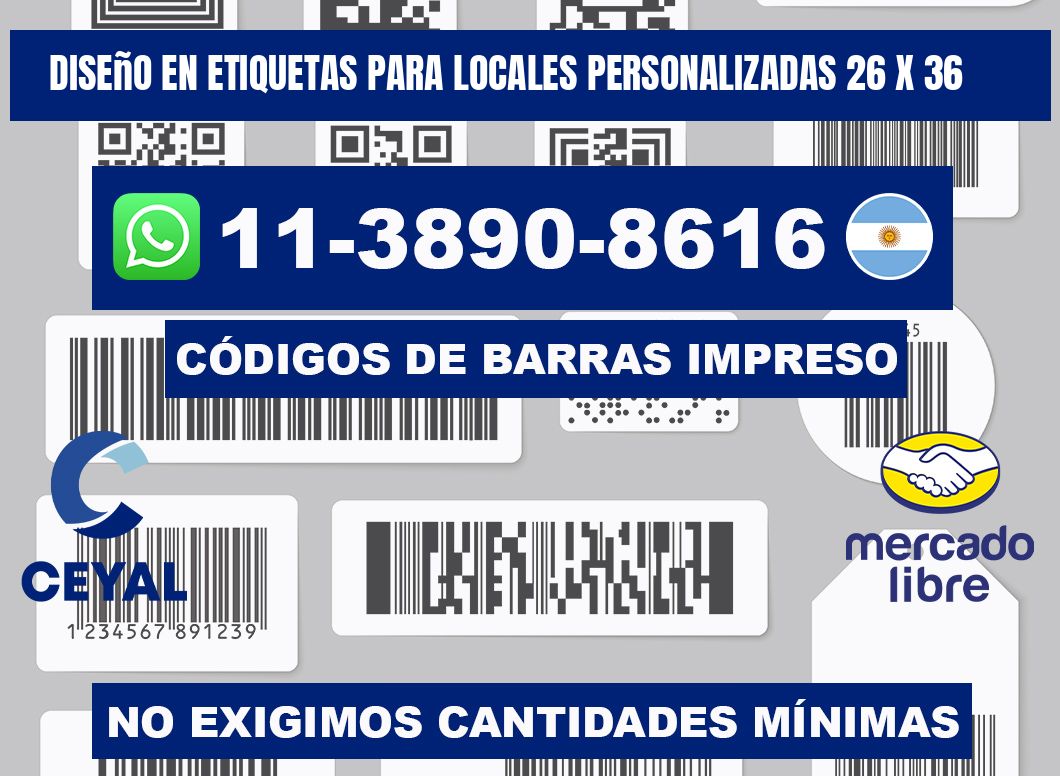 diseño en etiquetas para locales personalizadas 26 x 36