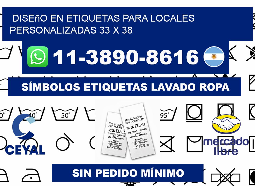 diseño en etiquetas para locales personalizadas 33 x 38