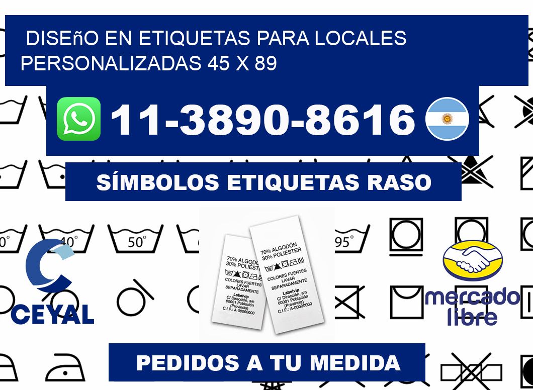 diseño en etiquetas para locales personalizadas 45 x 89