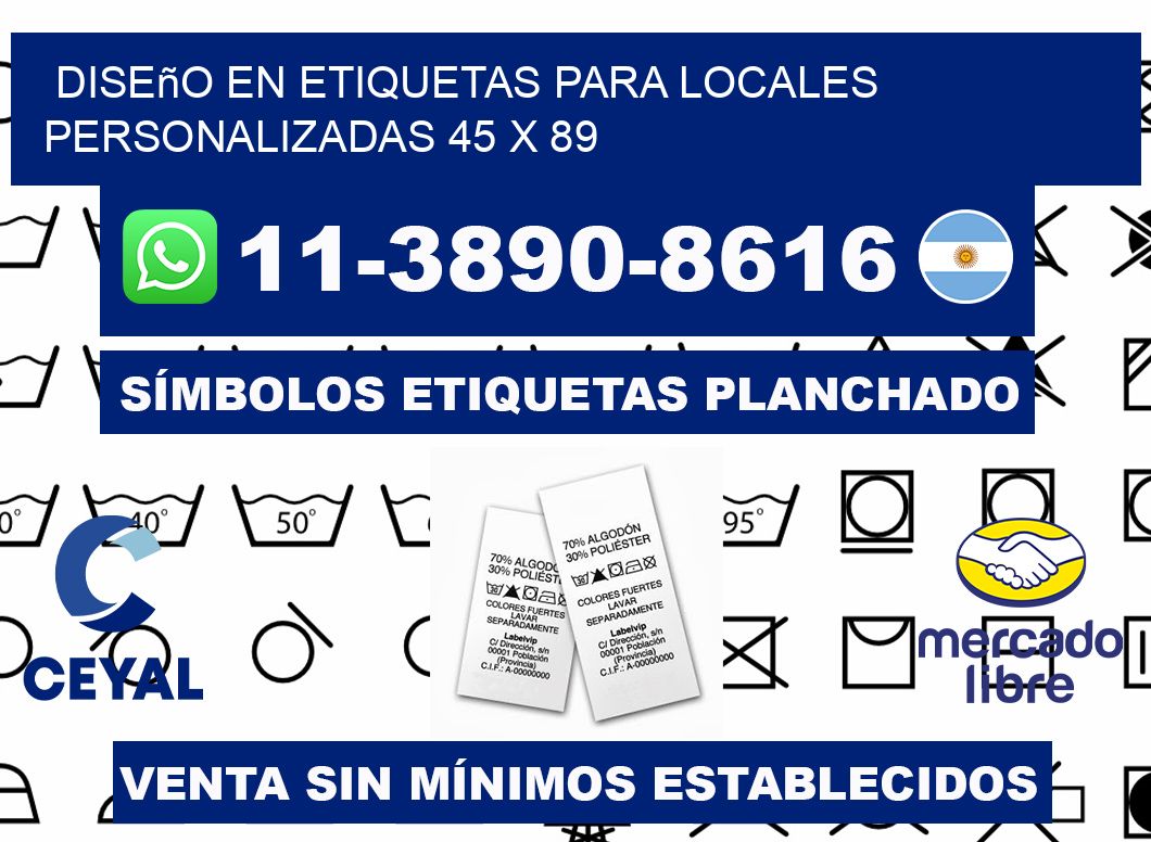 diseño en etiquetas para locales personalizadas 45 x 89