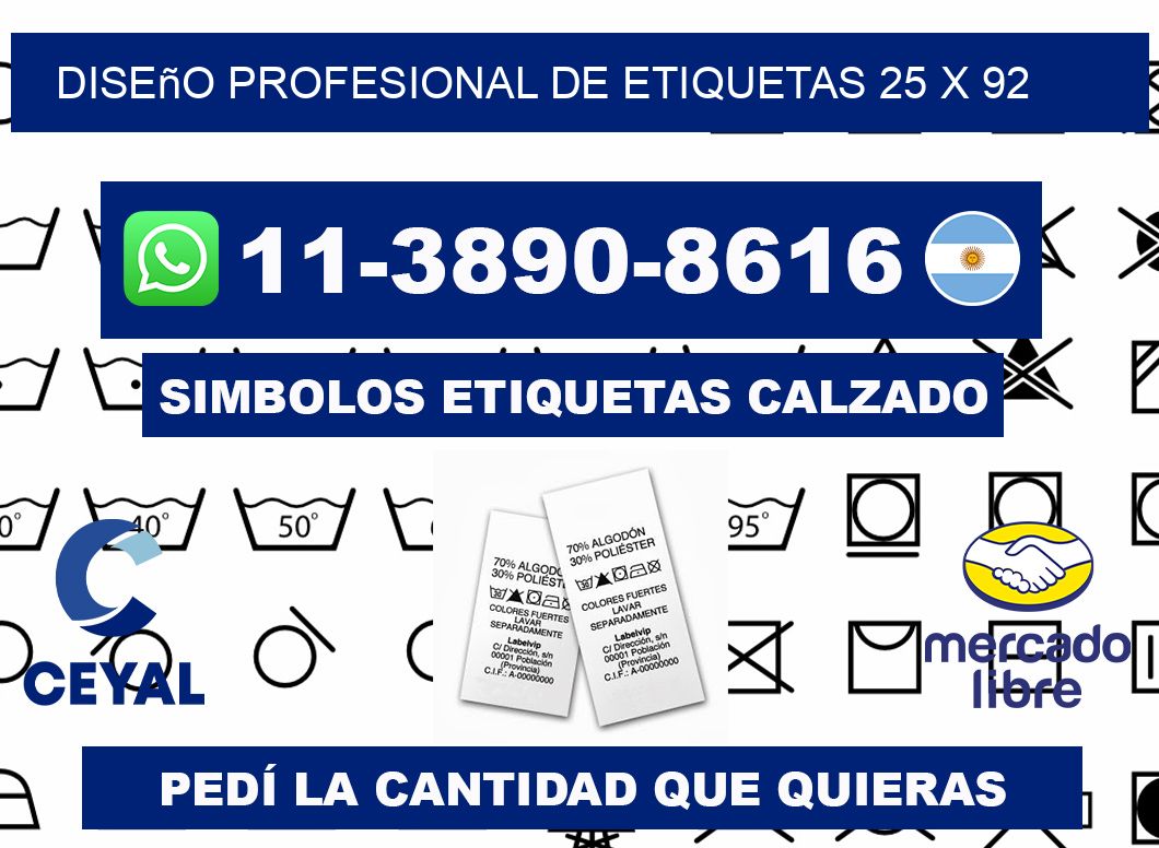 diseño profesional de etiquetas 25 x 92