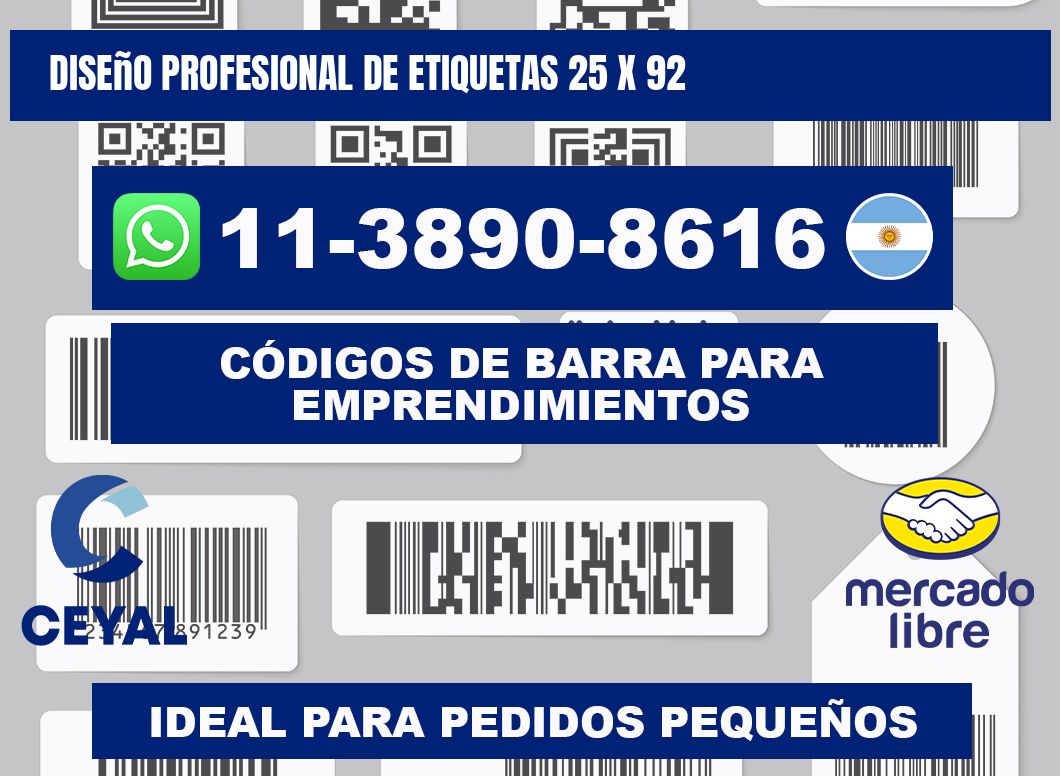 diseño profesional de etiquetas 25 x 92