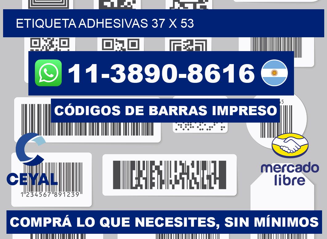 etiqueta adhesivas 37 x 53