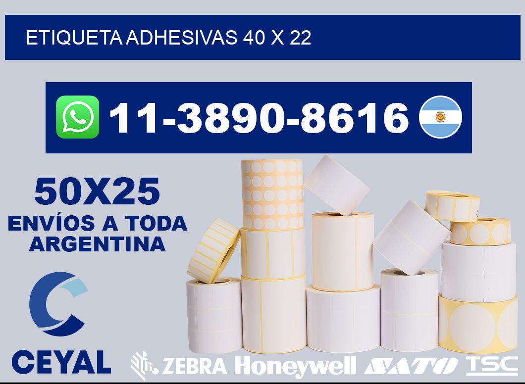 etiqueta adhesivas 40 x 22
