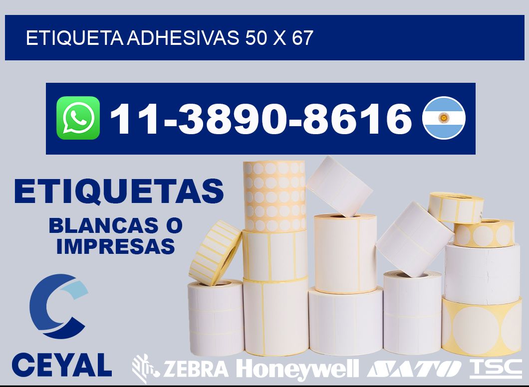 etiqueta adhesivas 50 x 67