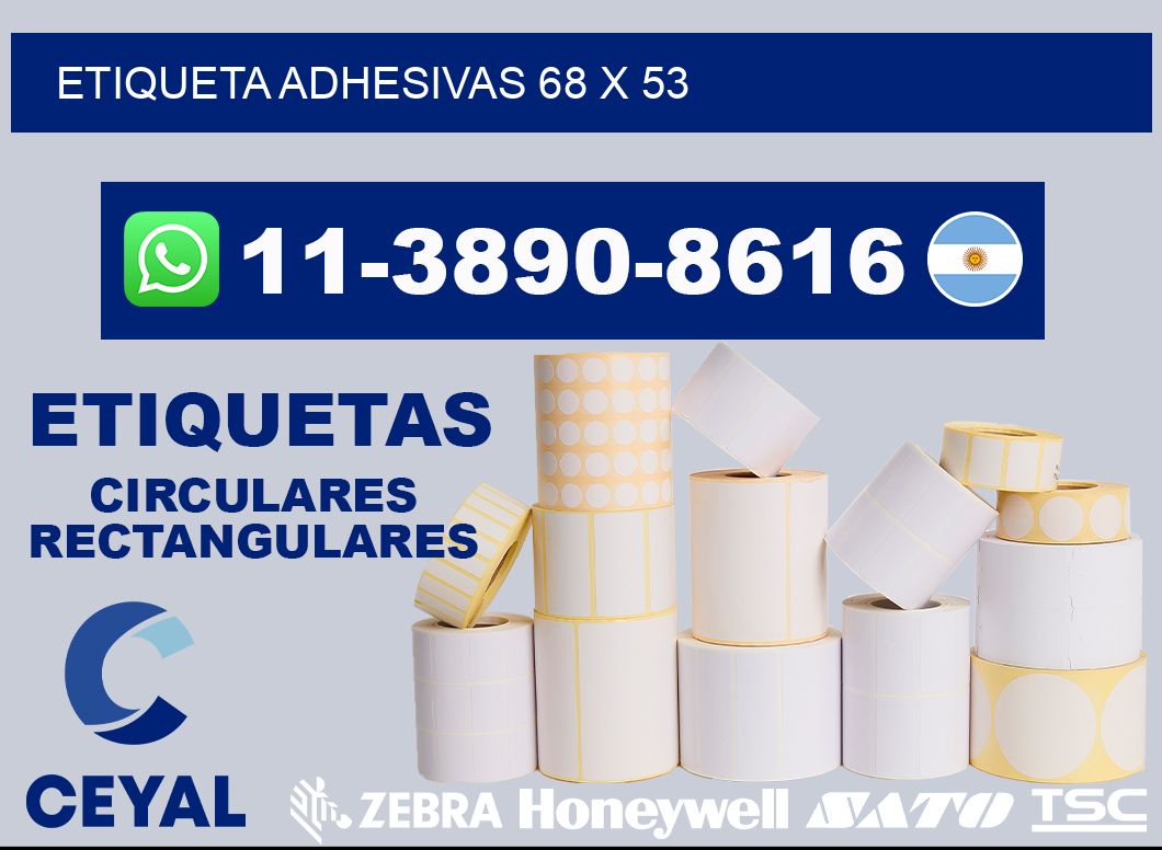 etiqueta adhesivas 68 x 53
