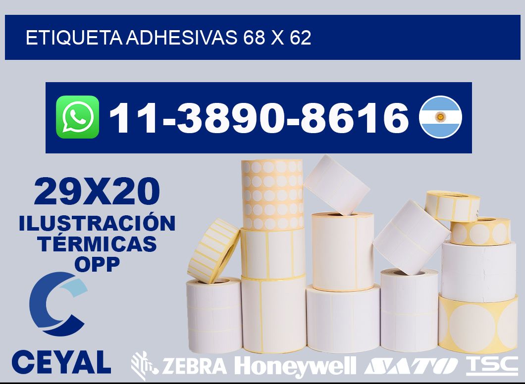etiqueta adhesivas 68 x 62