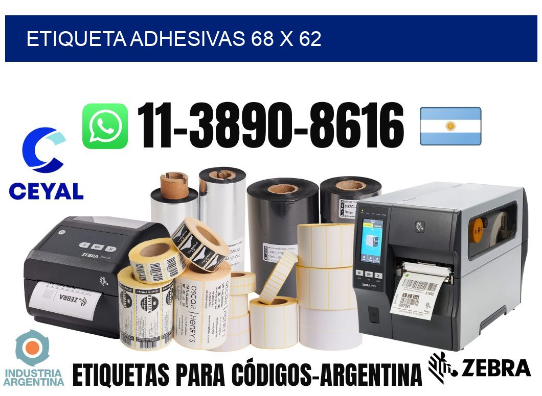 etiqueta adhesivas 68 x 62
