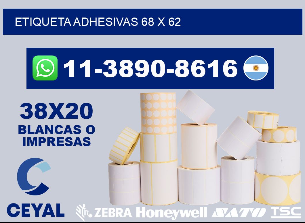 etiqueta adhesivas 68 x 62