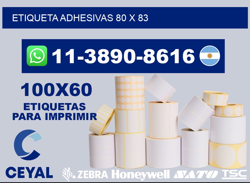 etiqueta adhesivas 80 x 83