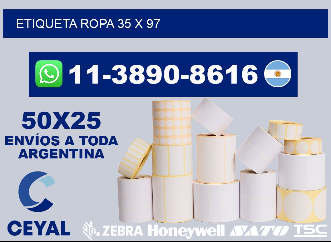 etiqueta ropa 35 x 97