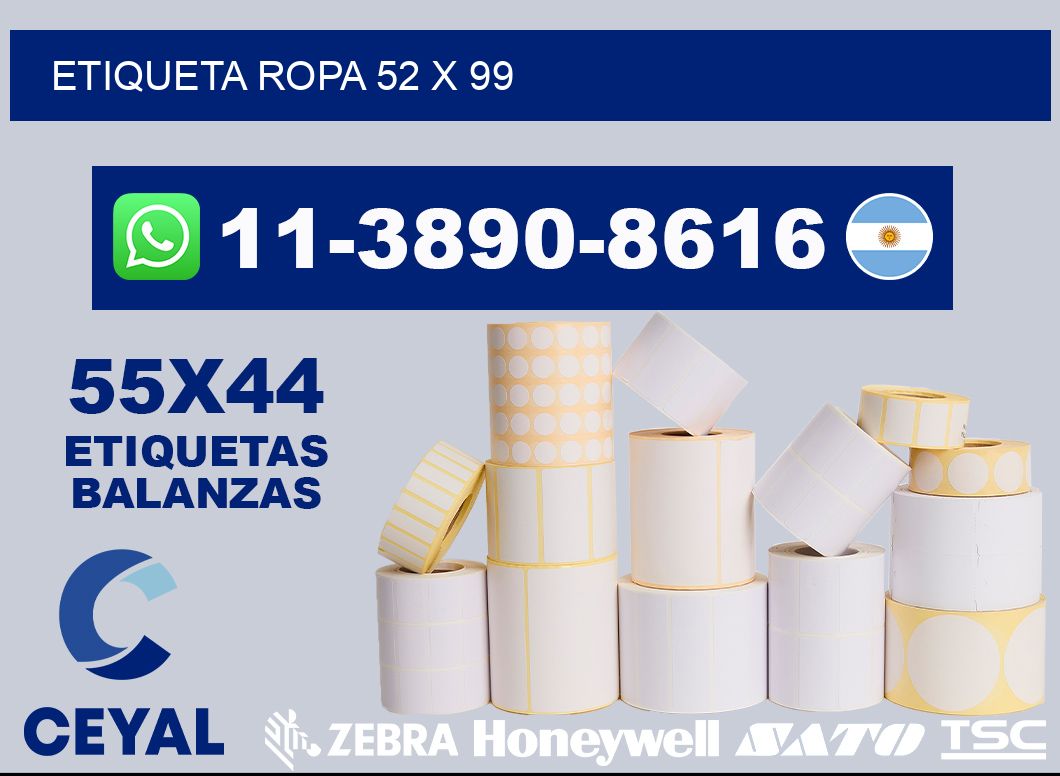 etiqueta ropa 52 x 99