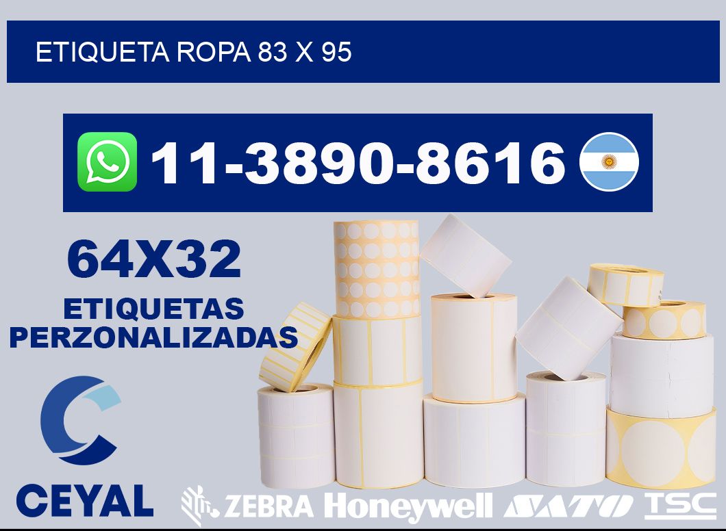 etiqueta ropa 83 x 95