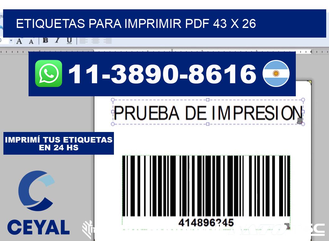 Etiquetas para imprimir PDF 43 x 26