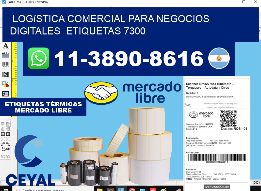 Logística comercial para negocios digitales etiquetas 7300