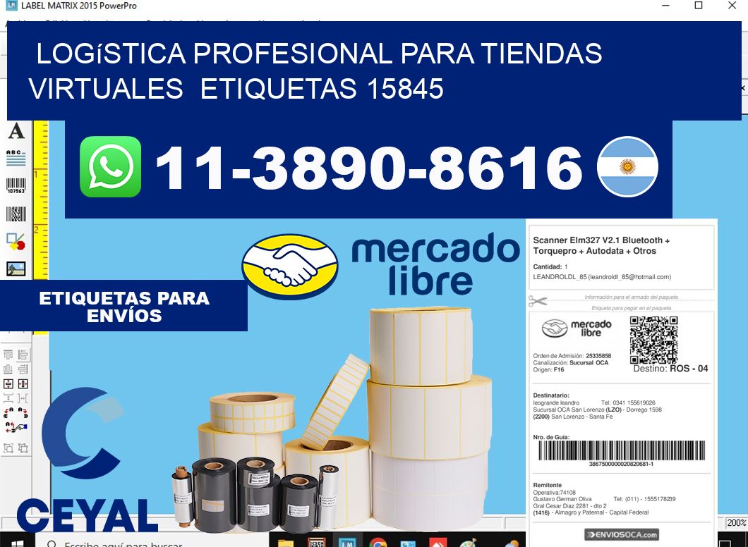 Logística profesional para tiendas virtuales etiquetas 15845