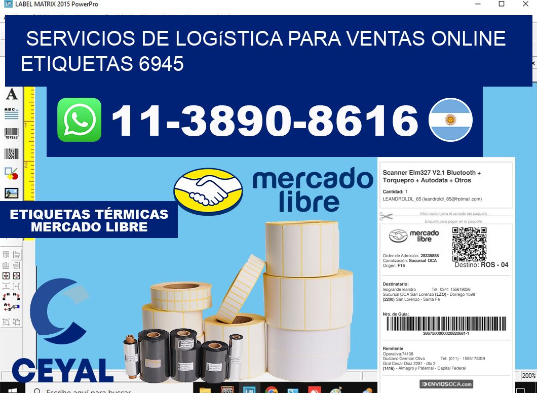 Servicios de logística para ventas online  etiquetas 6945
