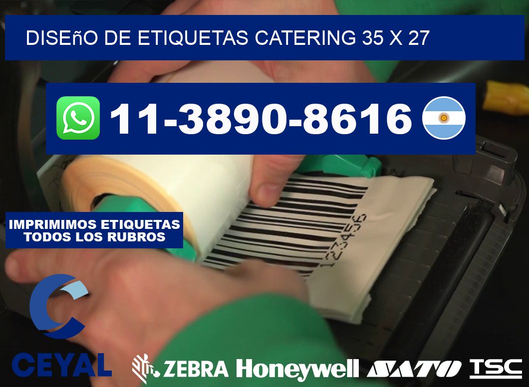 diseño de etiquetas catering 35 x 27